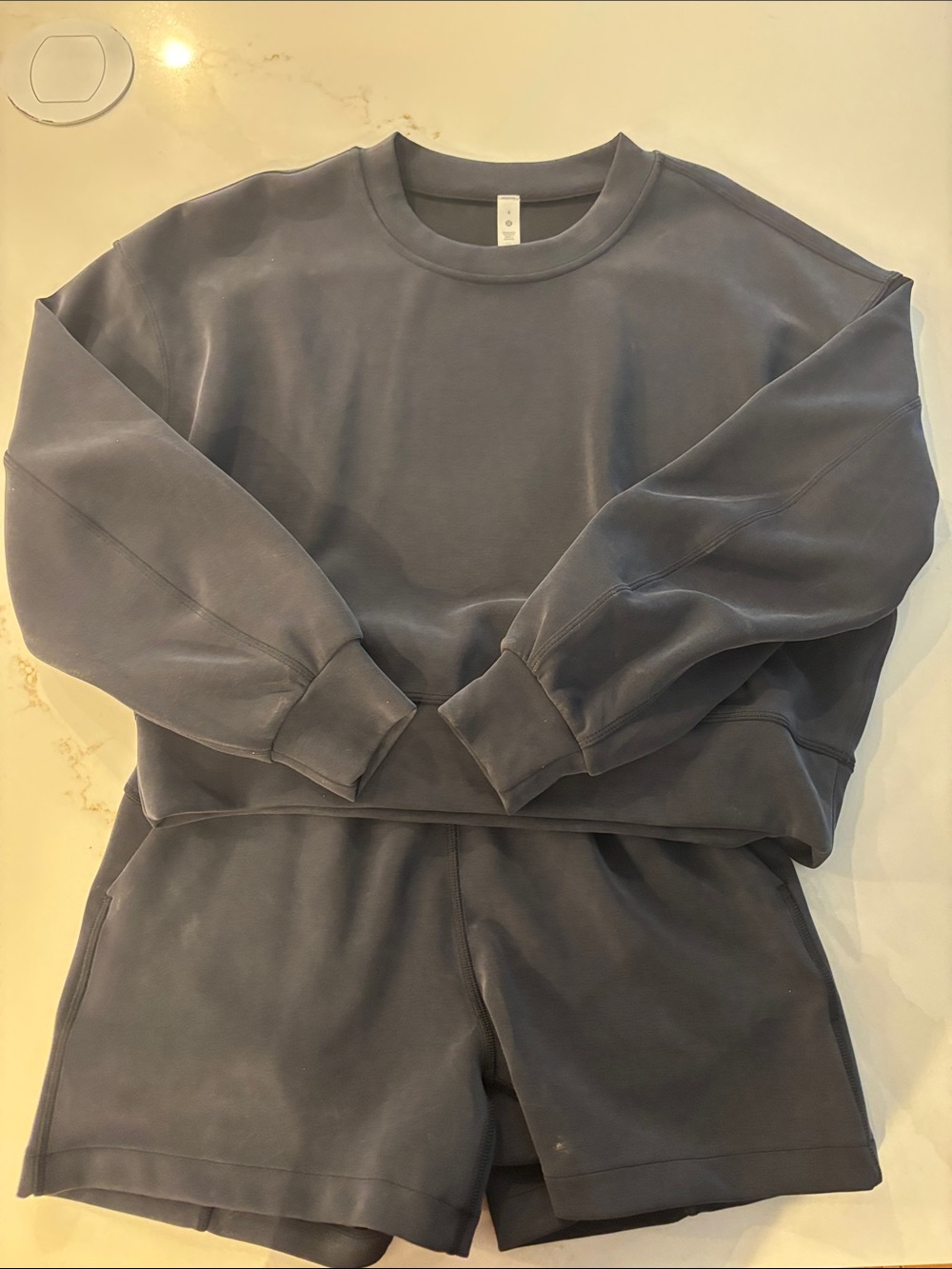 lululemon athletica Women's Athletic Shorts & Sweatshirt Set - Slate Gray
